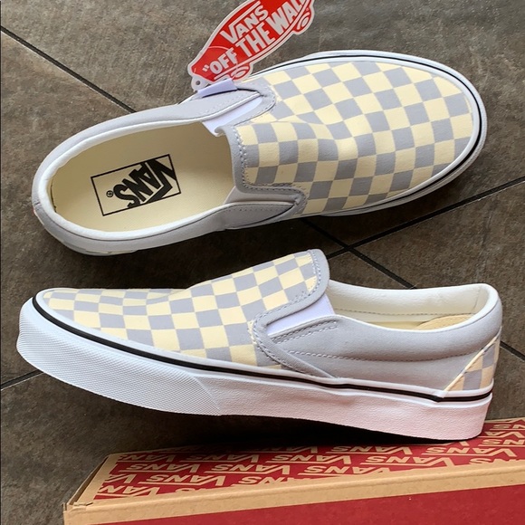 VANS CLASSIC SLIP ON CHECKERBOARD GREY DAWN men’s - Picture 14 of 16